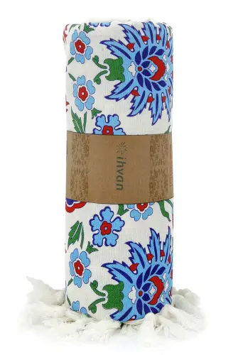 Red Tulip Tile Printed Cotton Bamboo Loincloth - 1