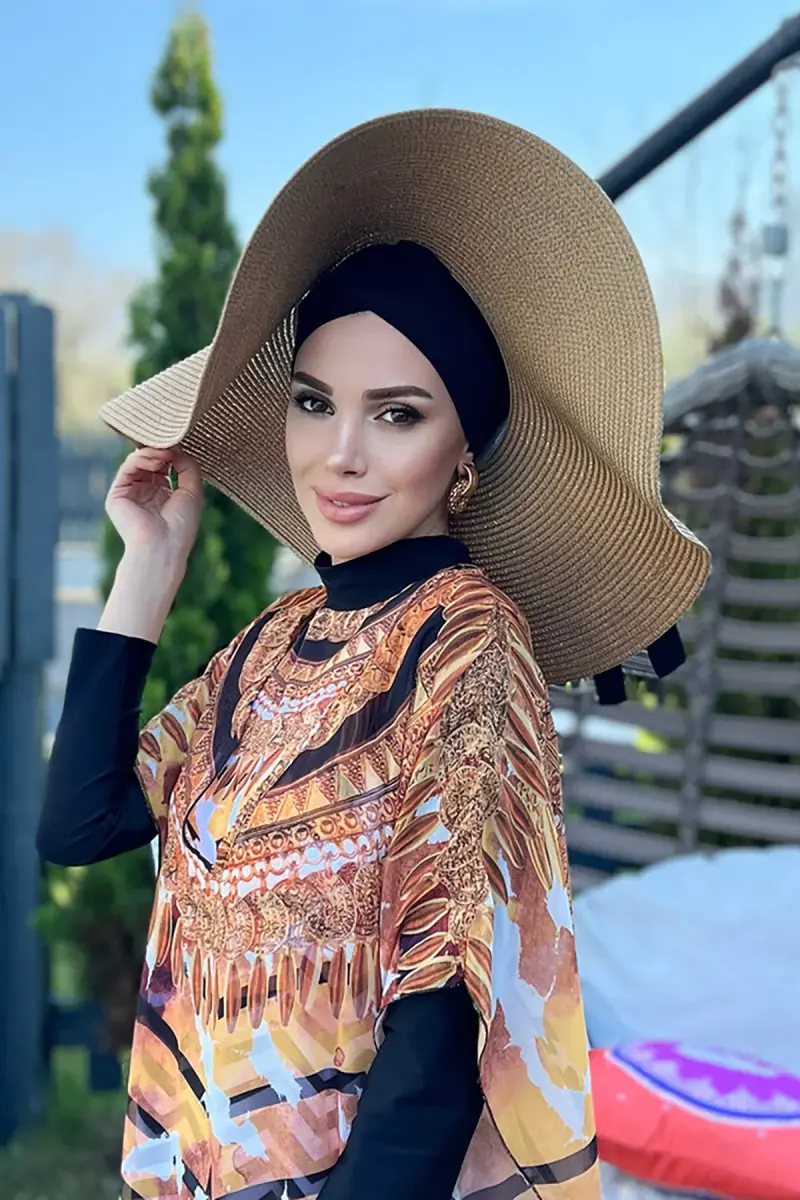 Remsa Büyük Boy Hasır Plaj Şapkası RMS-RŞ-20-26 Camel - 2