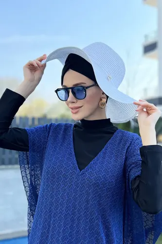 Remsa Deniz Kabuklu Hasır Plaj Şapkası RMS-RŞ-27-26 Beyaz - Remsa (1)
