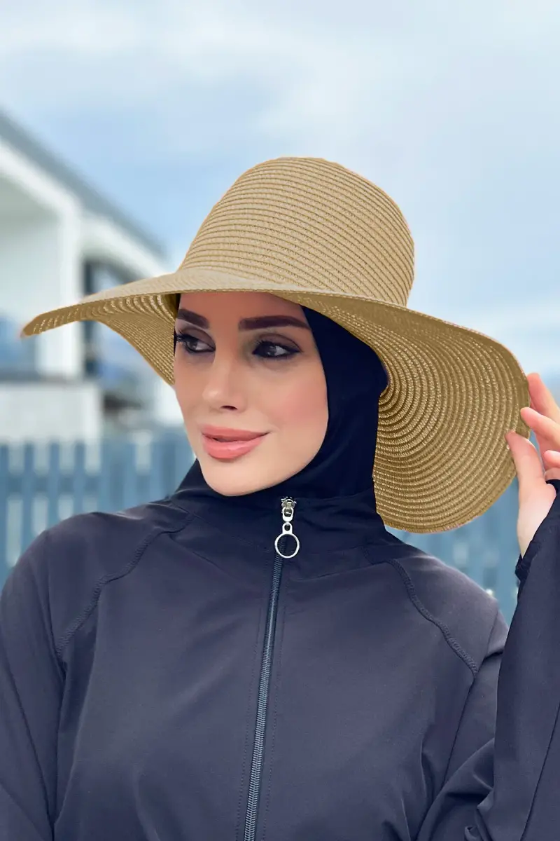 Remsa Klasik Hasır Plaj Şapkası RMS-RŞ-57-26 Camel - 1
