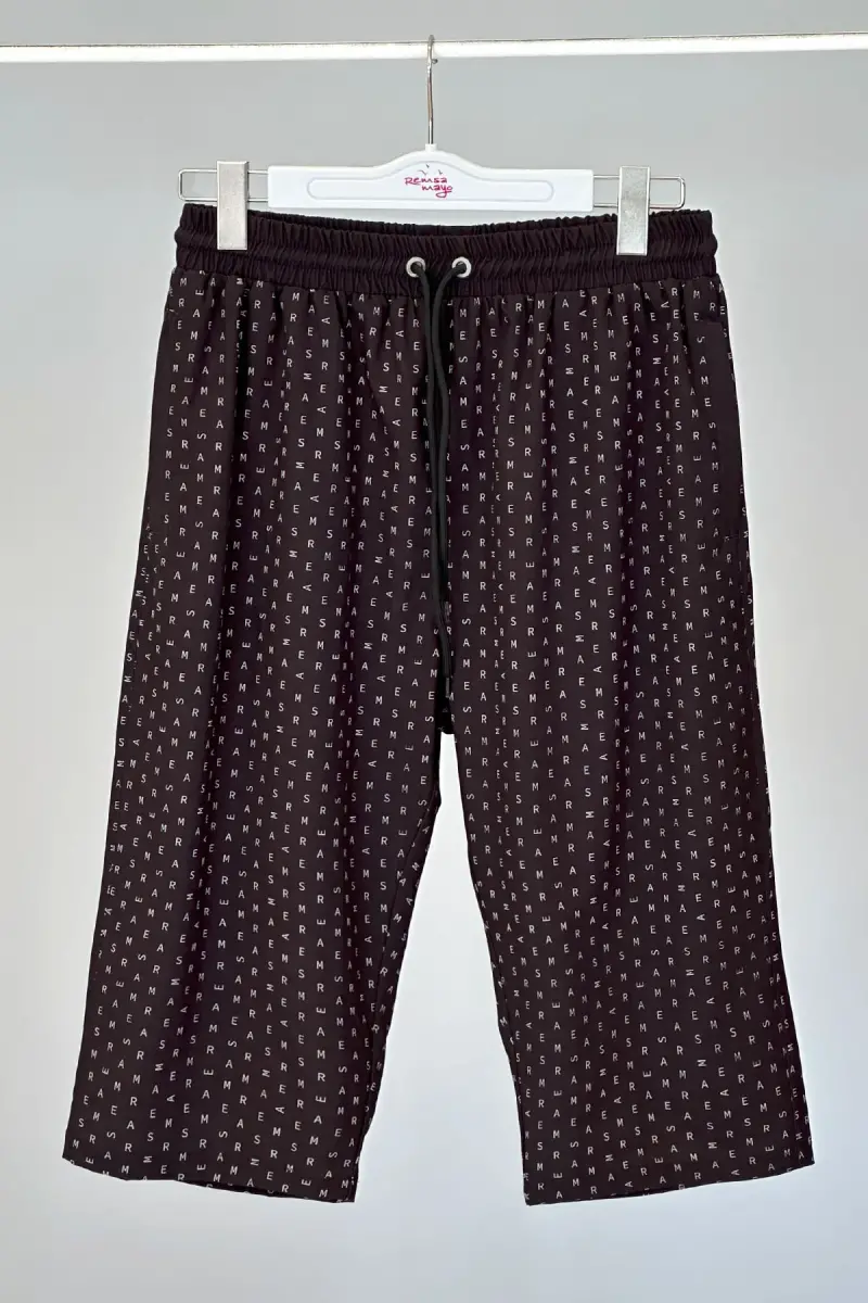 Remsa Monogram Desenli Erkek Deniz Şortu RK005-26 Siyah - 7