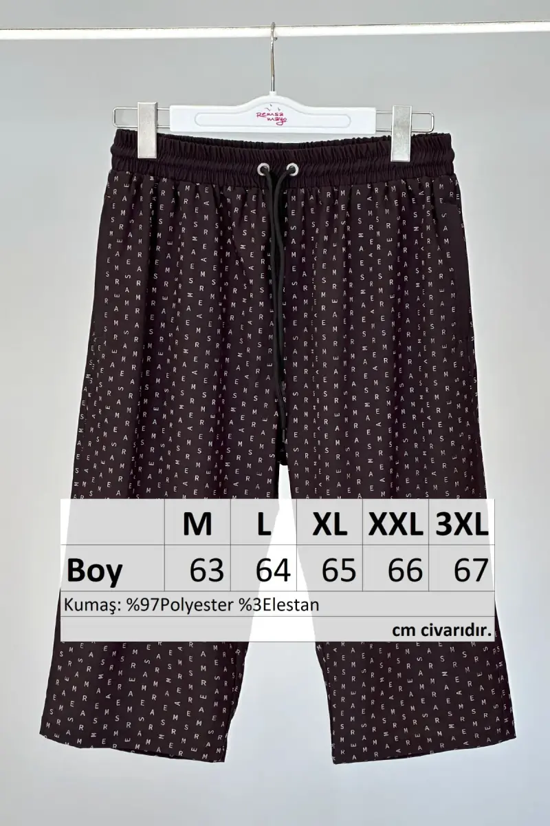 Remsa Monogram Desenli Erkek Deniz Şortu RK005-26 Siyah - 8