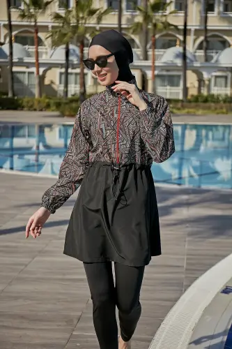 Remsa Dilay Sade Tam Kapalı Tesettür Mayo RMS-R120-26 Siyah - Remsa (1)