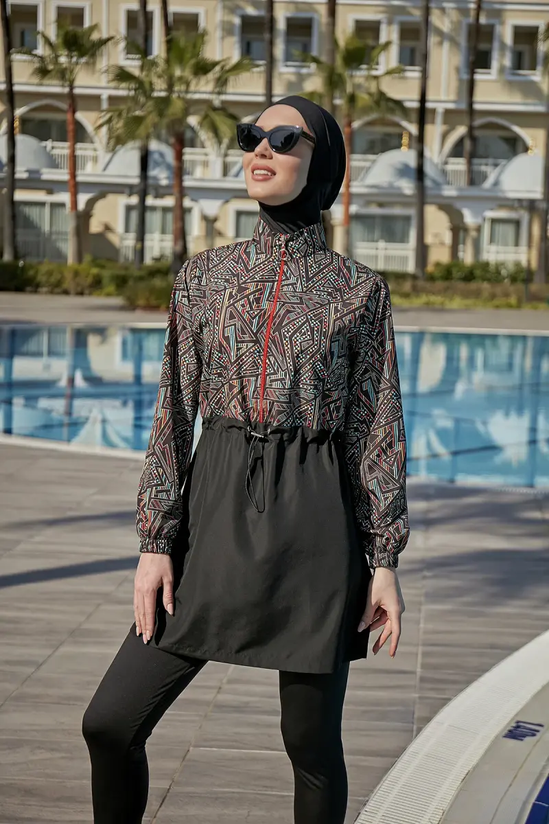Remsa Dilay Sade Tam Kapalı Tesettür Mayo RMS-R120-26 Siyah - 3