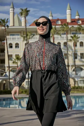 Remsa Dilay Sade Tam Kapalı Tesettür Mayo RMS-R120-26 Siyah - 4