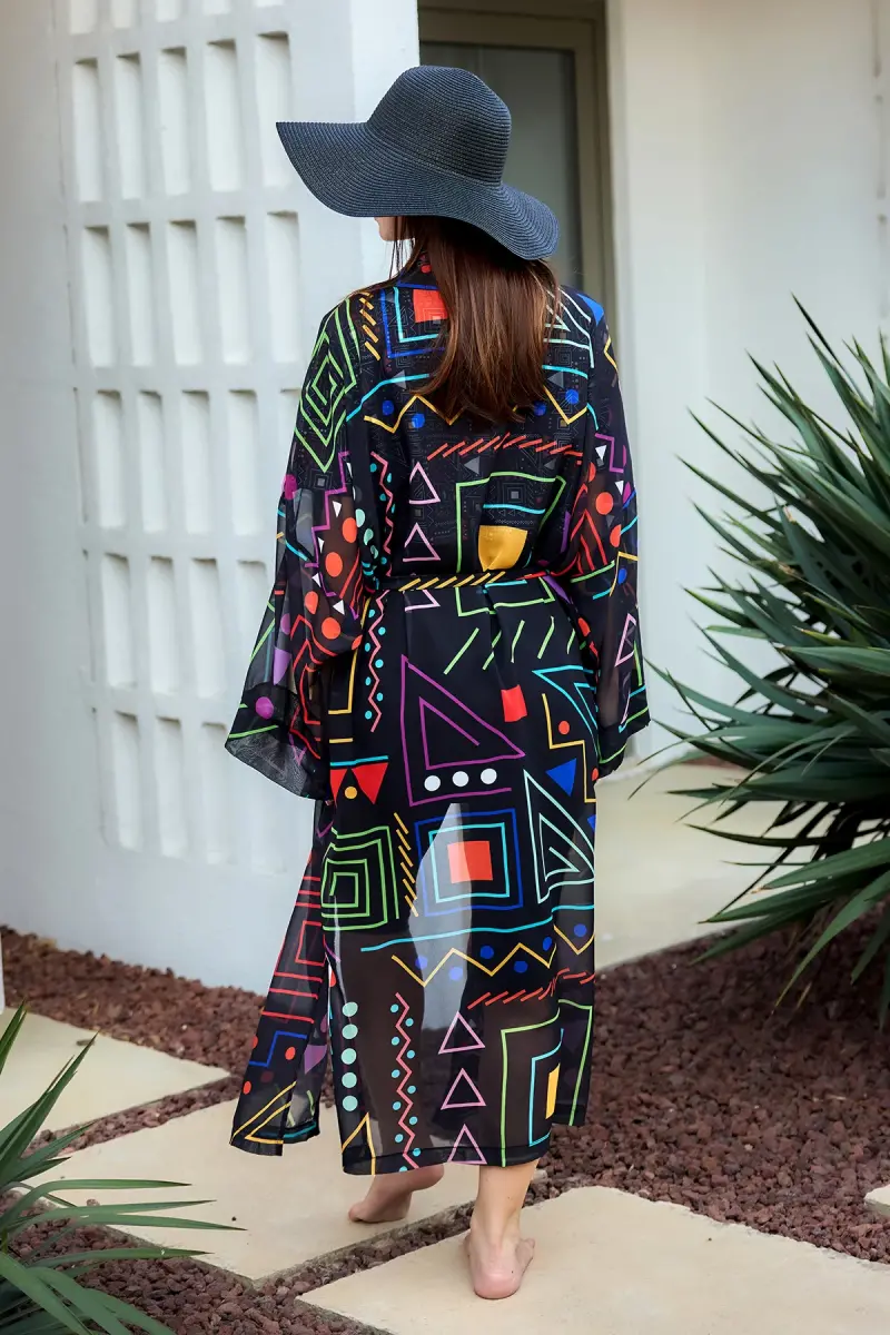 Remsa Canan Şifon Kimono Pareo RMS-RP025-26 Siyah - 10