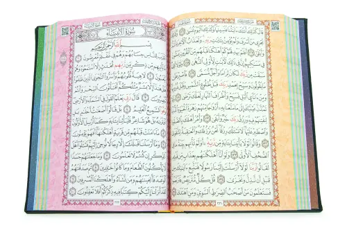 Renkli Termo Deri Ciltli Kuranı Kerim - Medine Hatlı, Orta Boy - Siyah - 4