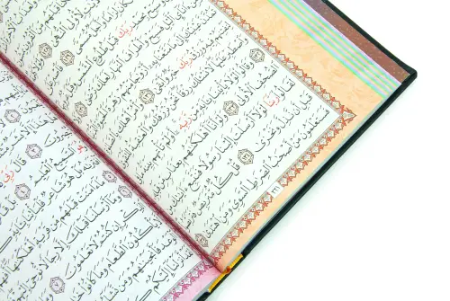 Renkli Termo Deri Ciltli Kuranı Kerim - Medine Hatlı, Orta Boy - Siyah - 5