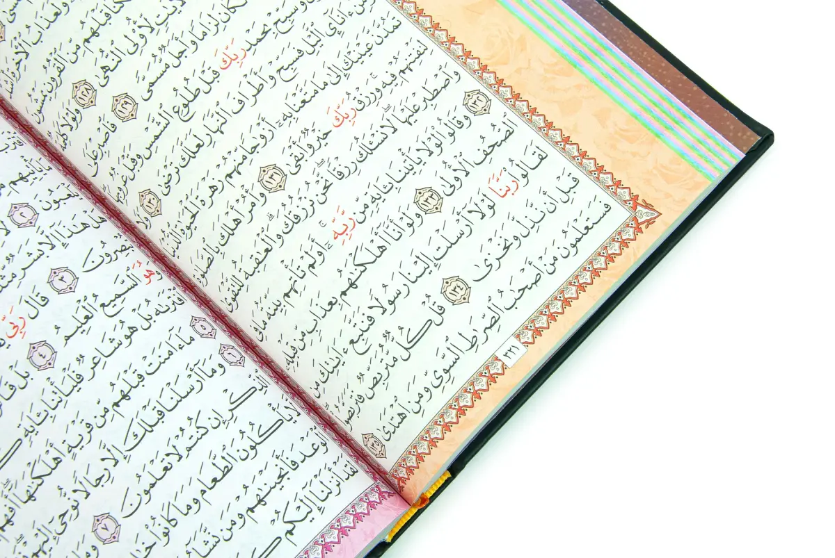 Renkli Termo Deri Ciltli Kuranı Kerim - Medine Hatlı, Orta Boy - Siyah - 5