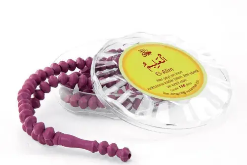 Rose Scented Rosary - Esmaül Hüsna Printed - With Box - White - Mevlid Gift - İhvan (1)