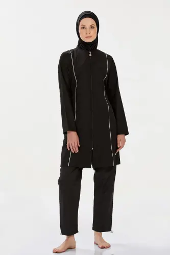 Rozamay 9075-24 Siyah Beny Büyük Beden Tam Tesettür Mayo - 5