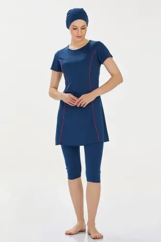 Rozamay 9091-24 Açık Lacivert Margarit Yarı Kapalı Mayo - Rozamay (1)