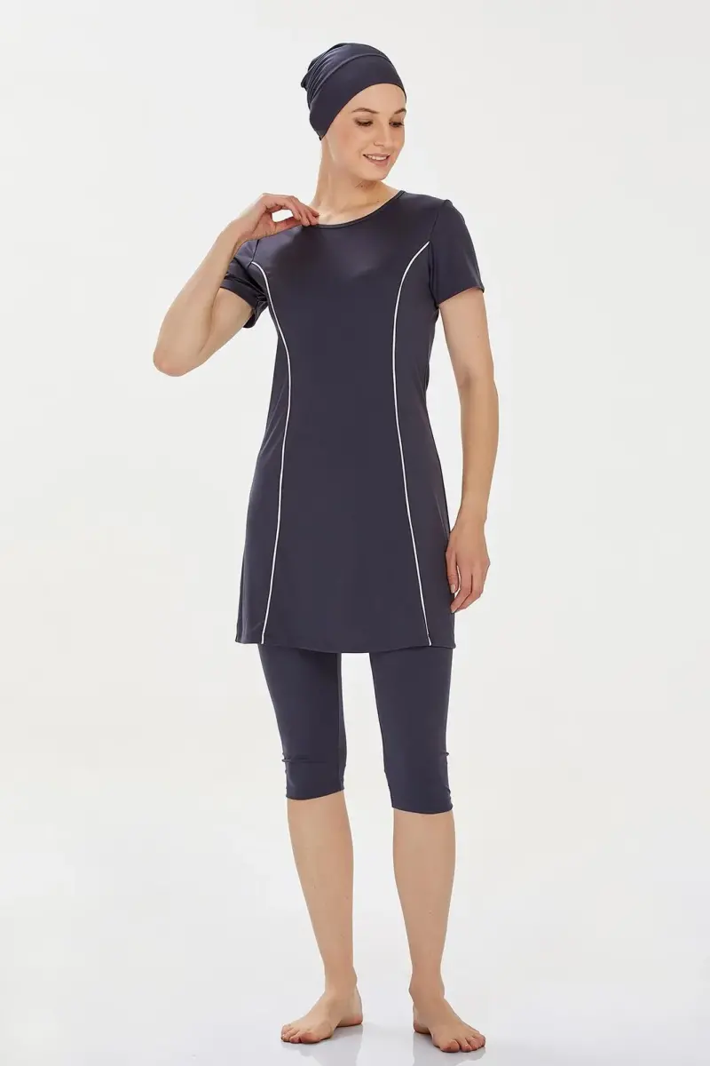Rozamay 9091-24 Antrasit Margarit Yarı Kapalı Mayo - 1