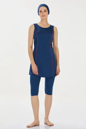 Rozamay 9098-24 Açık Lacivert Marga Yarı Kapalı Mayo - Rozamay (1)