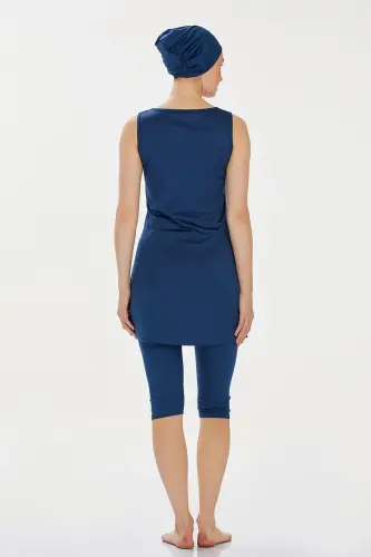 Rozamay 9098-24 Açık Lacivert Marga Yarı Kapalı Mayo - 3