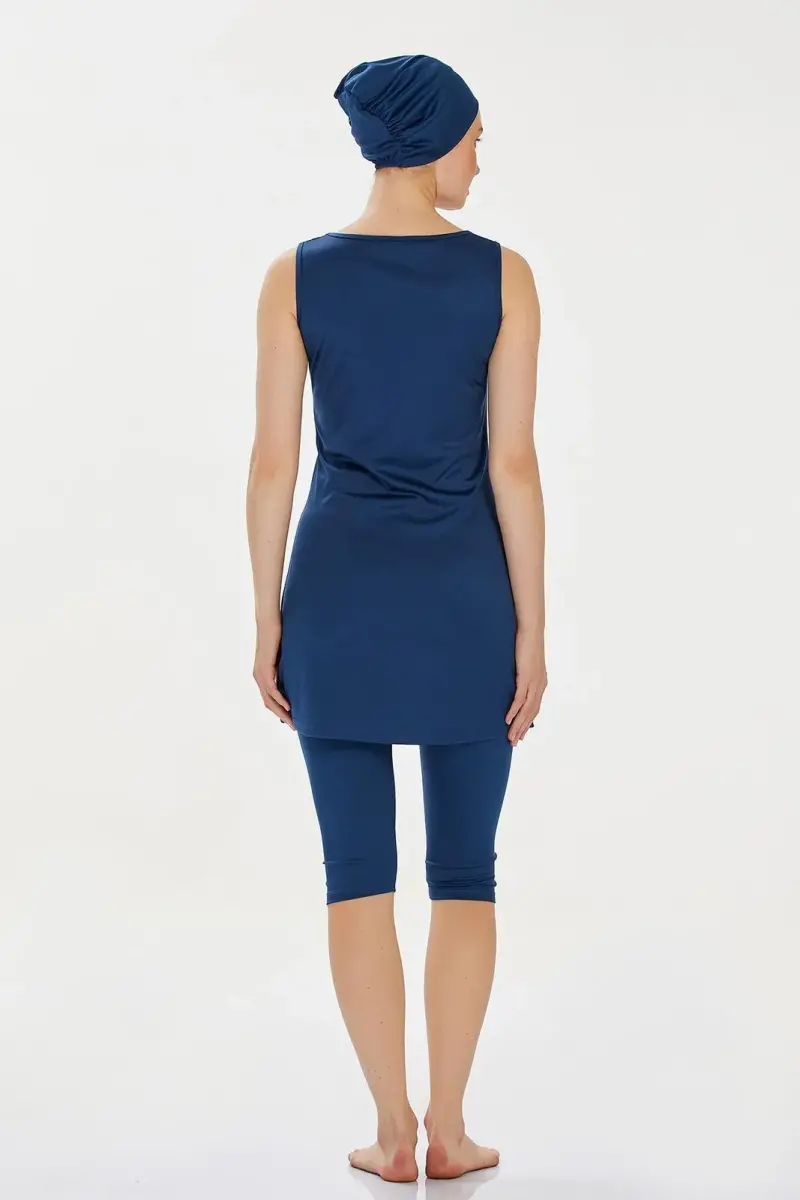 Rozamay 9098-24 Açık Lacivert Marga Yarı Kapalı Mayo - 3