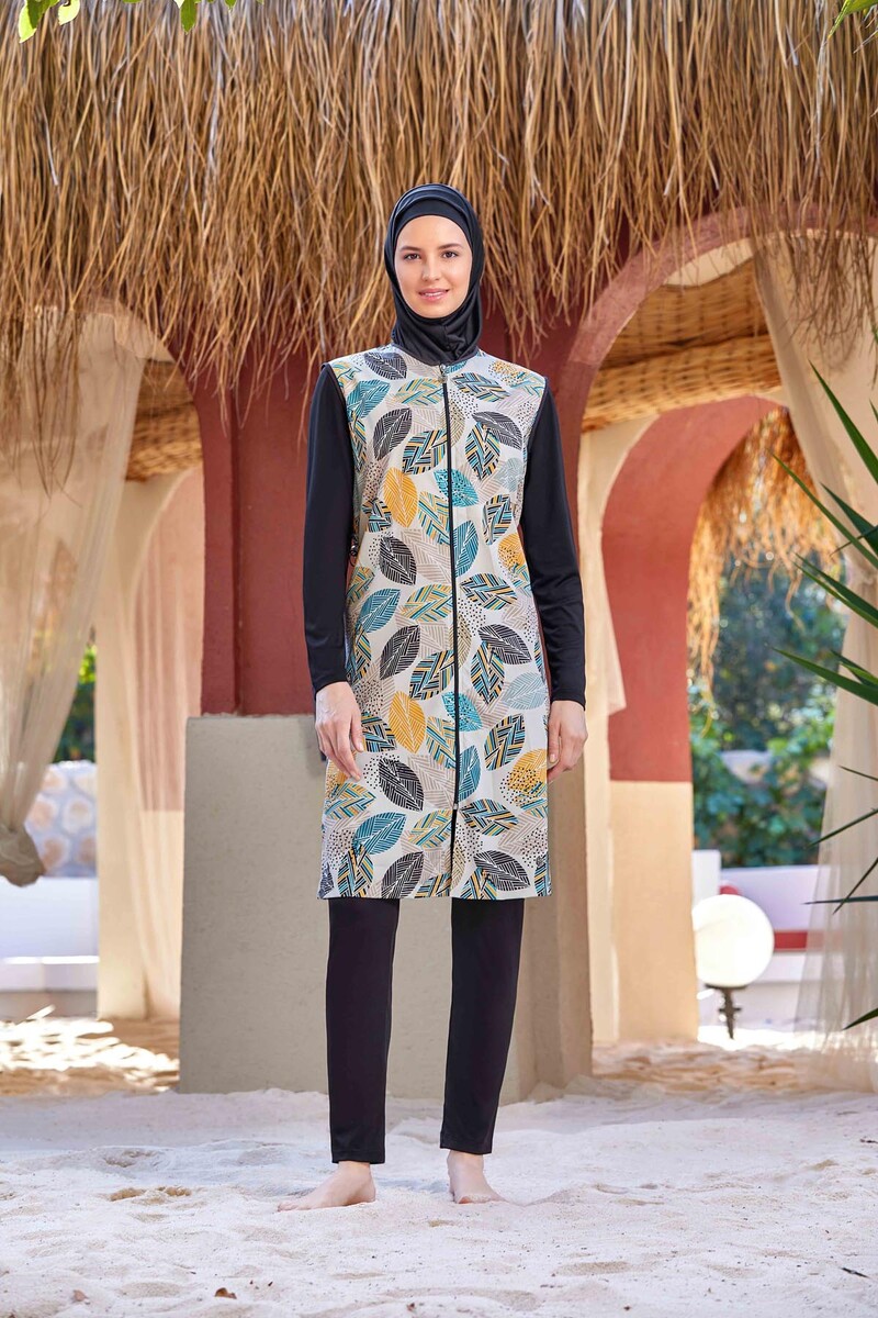 Rozamay 9255-24 Siyah Verena Paraşüt Tesettür Mayo - 5