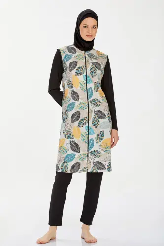 Rozamay 9255-24 Siyah Verena Paraşüt Tesettür Mayo - 3