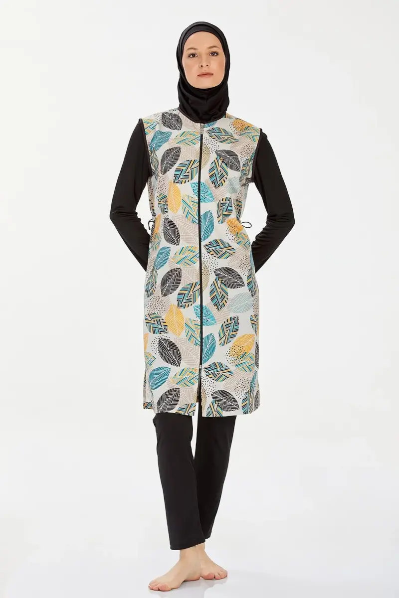 Rozamay 9255-24 Siyah Verena Paraşüt Tesettür Mayo - 4