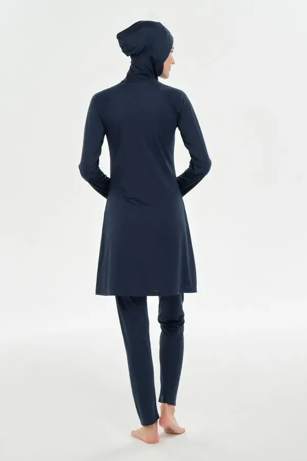 Rozamay Reglan Kol Likralı Tam Kapalı Tesettür Mayo 3130-25 Koyu Lacivert - 3