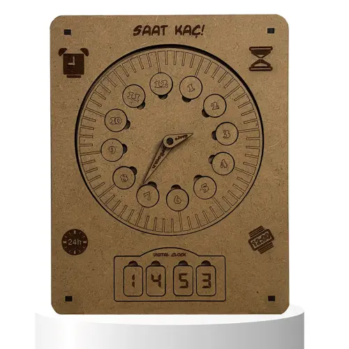 Saat Kaç Puzzle - Saat Yapboz - Ahşap - Boyanabilir Eğitici Oyuncak - 4 Yaş ve Üzeri Eğitime Yardımcı Oyuncak - ihvanonline (1)