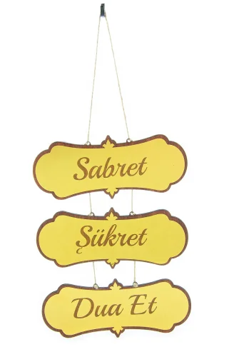 Sabret Şükret Dua Et Tablosu – Dekoratif Duvar ve Kapı Süsü, Hediyelik Ev Dekoru - 2