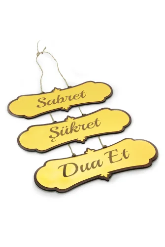 Sabret Şükret Dua Et Tablosu – Dekoratif Duvar ve Kapı Süsü, Hediyelik Ev Dekoru - 4