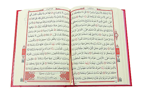 Sade Arapça Kuranı Kerim Ciltli Orta Boy Sesli Dinleme Kırmızı - 5