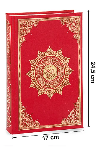Sade Arapça Kuranı Kerim Ciltli Orta Boy Sesli Dinleme Kırmızı - 7