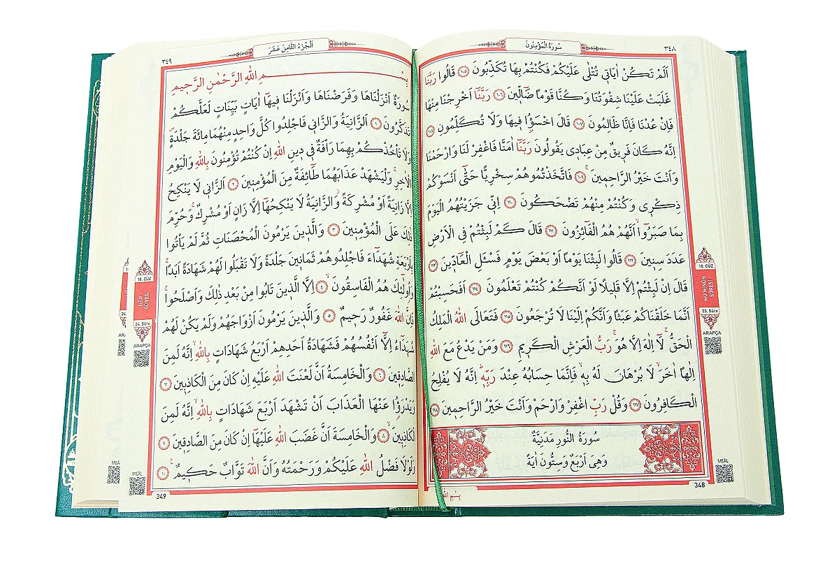 Sade Arapça Kuranı Kerim Ciltli Orta Boy Sesli Dinleme Yeşil - 5