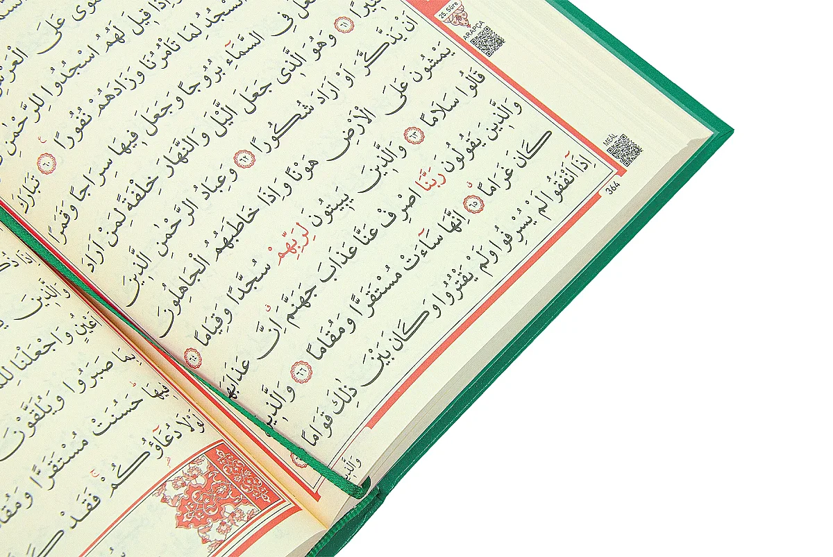 Sade Arapça Kuranı Kerim Ciltli Orta Boy Sesli Dinleme Yeşil - 6