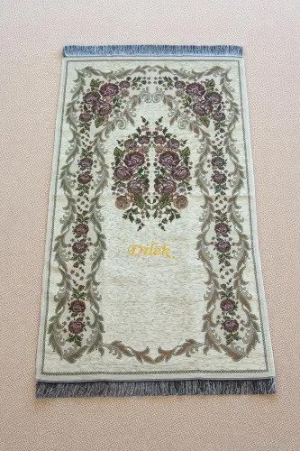 Sandıklı Kişiye Özel İsimli Seccade Seti - Hediyelik Kadife Kaplı Kuranı Kerim Seti - Beyaz - 5