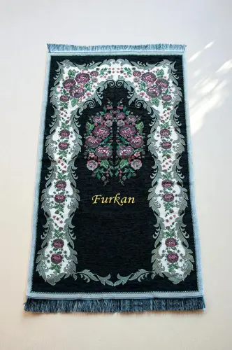 Sandıklı Kişiye Özel İsimli Seccade Seti - Hediyelik Kadife Kaplı Kuranı Kerim Seti - Siyah - 5