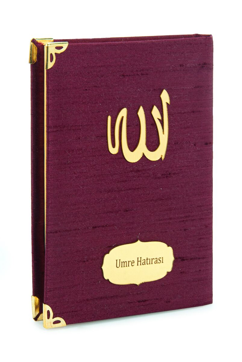 20 ADET - Şantuk Kumaş Kaplı Yasin Kitabı - Çanta Boy - İsme Özel Plakalı - Bordo Renk - İslami Hediyeler - 1