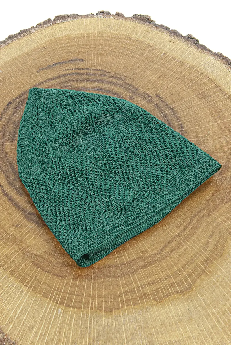 Sapphire Thin Knitted Lace Prayer Skull Green 1 Piece - 2