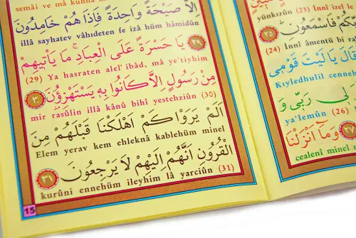 Satır Altı Renk Uyumlu - Türkçe Okunuşlu Çanta Boy Yasin Kitabı - 4