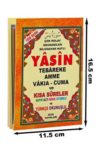 Satır Altı Renk Uyumlu - Türkçe Okunuşlu Çanta Boy Yasin Kitabı - 5