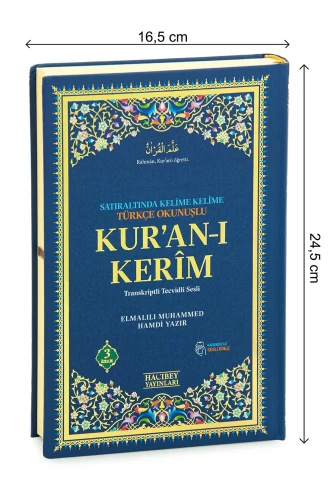 Satır Arası Kelime Kelime Türkçe Okunuşlu Mealli Kuranı Kerim Orta Boy - Lacivert - 5