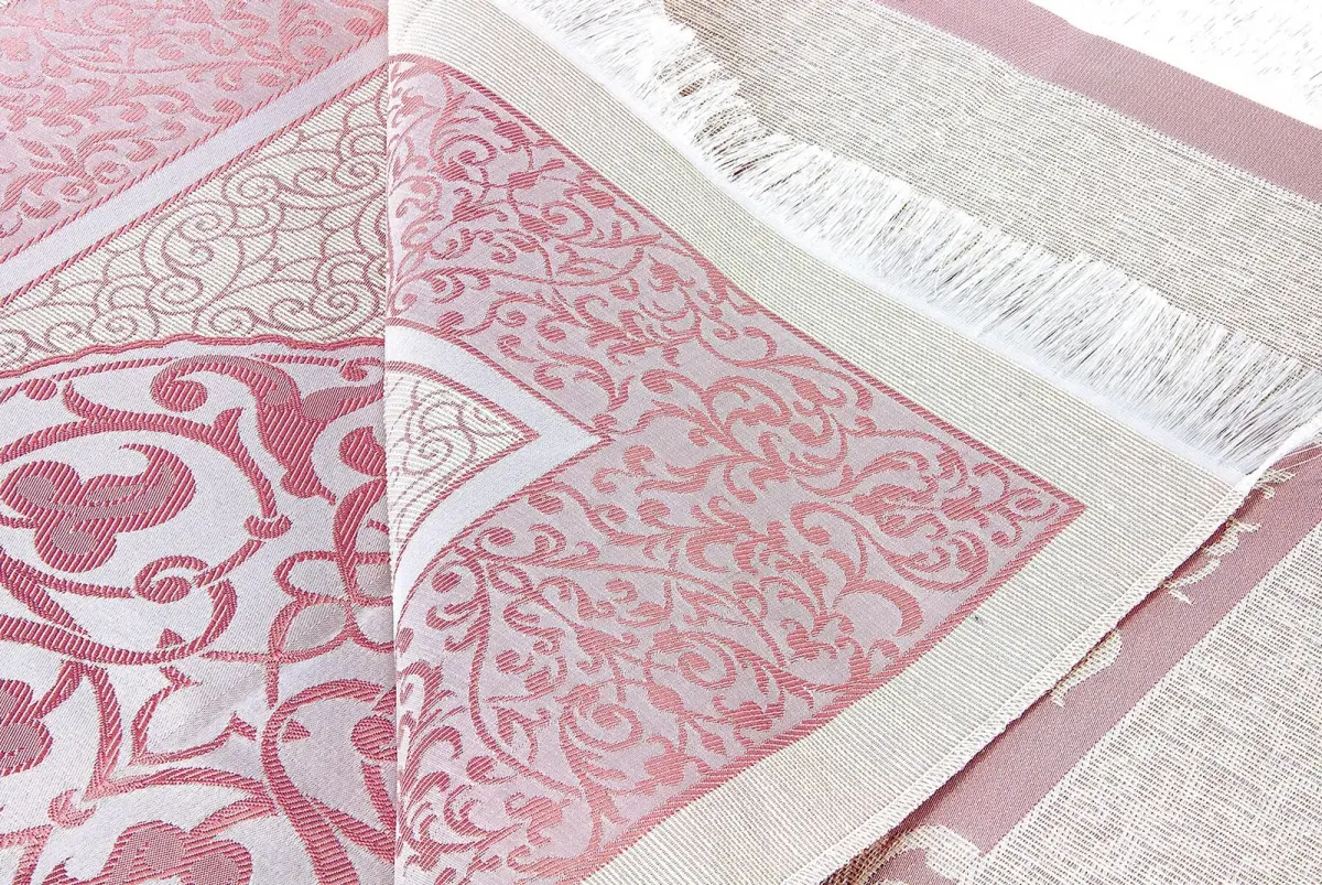 Seccadeli ve İnci Tesbihli Özel Silindir Kutulu Set Pembe - 3