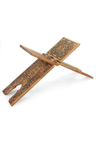 Selçuklu Yakma Desenli Büyük Boy Rahle, Tek Parça Katlanır Kuran Okuma Rahlesi - 6