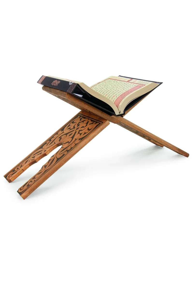 Selçuklu Yakma Desenli Rahle, Tek Parça Katlanır Kuran Okuma Rahlesi Orta Boy - 8