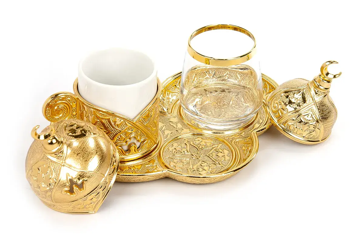 Sena Banquet Single Coffee Presentation Set with Gold Box - 3