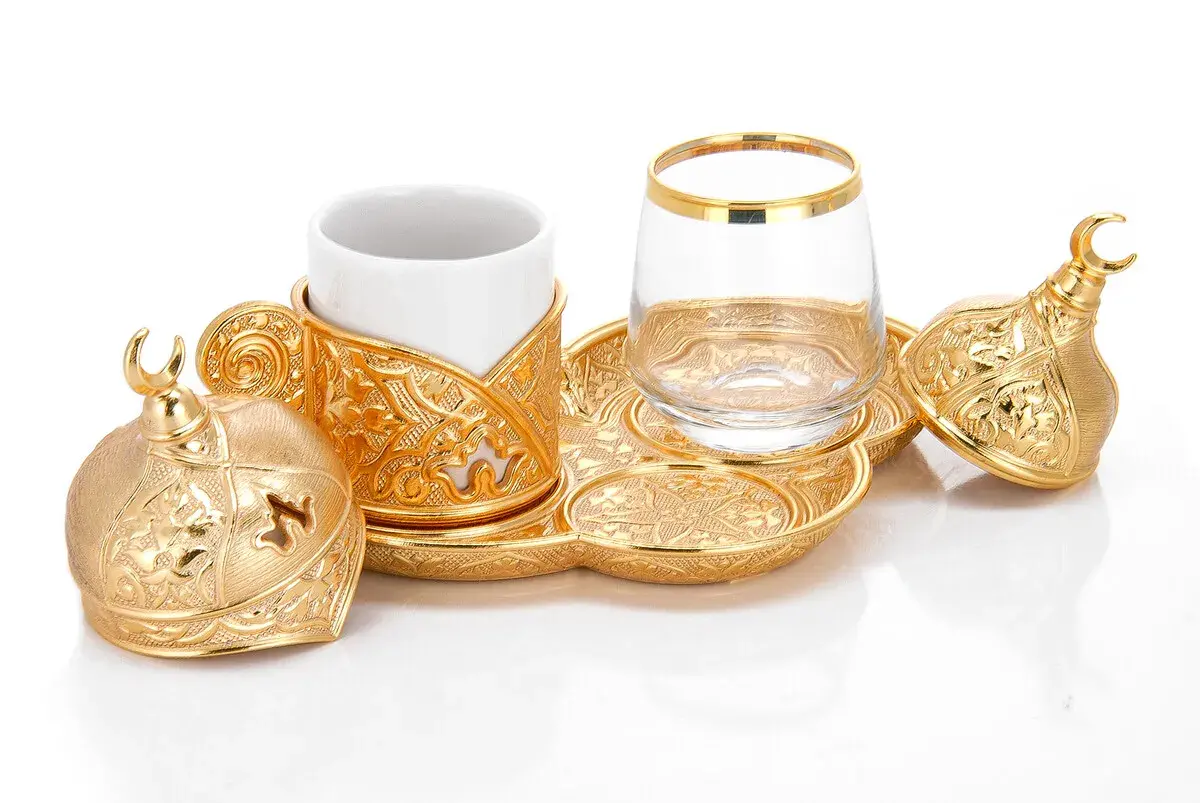 Sena Ziyafet Tek Kişilik Kahve Sunum Seti Gold Kutulu - 2
