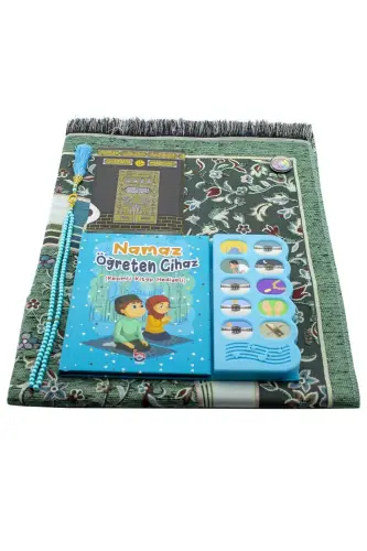 Sesli Namaz Öğreten Sesli Seccade Sesli Namaz Öğreten Resimli Cihaz Mavi ve Yasin Cüzü Tesbih Pusula 