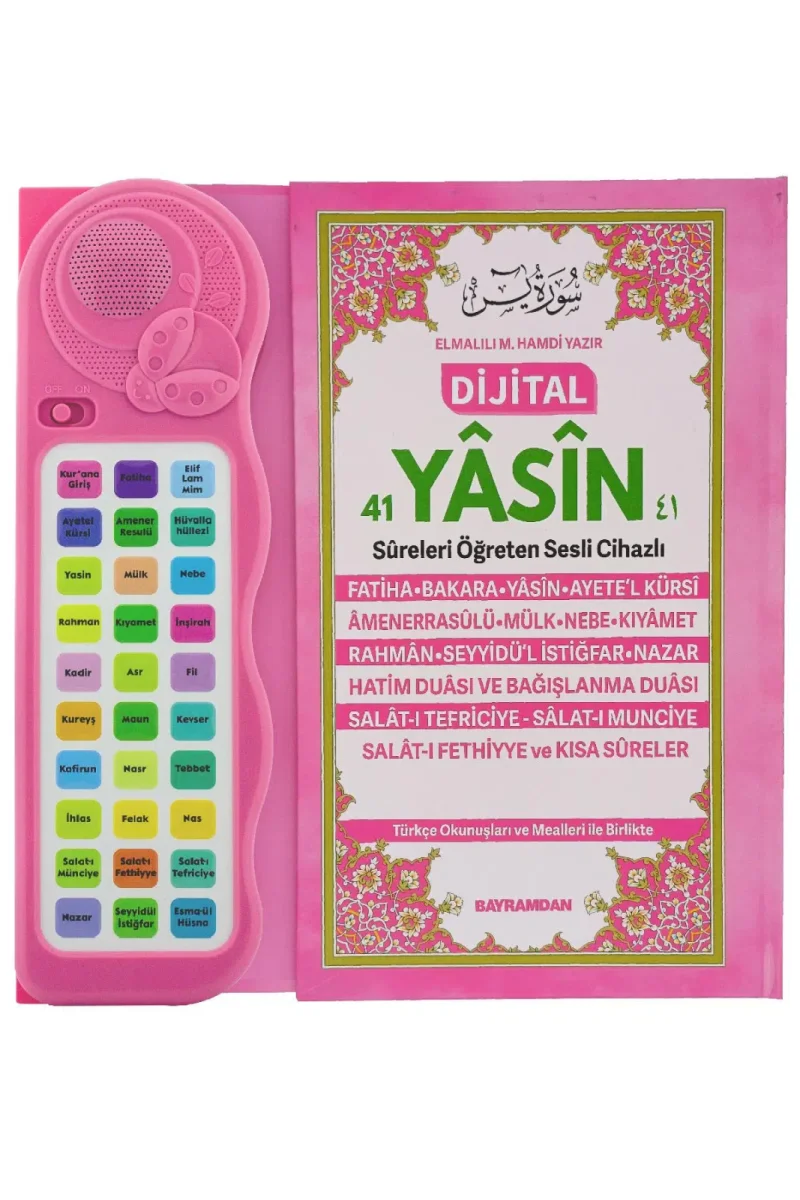 Sesli Yasini Şerif Ögreten Cihaz Sesli Yasin Kitaplı - Pembe - 1