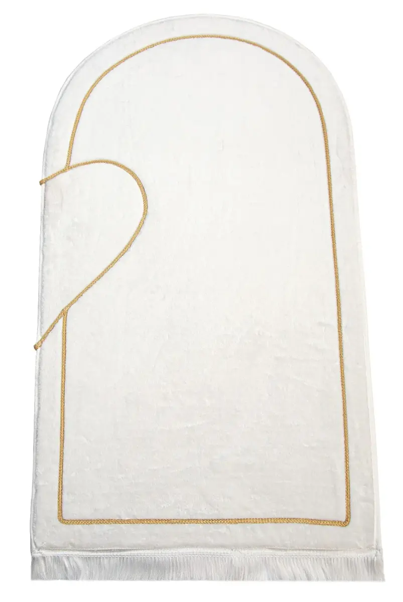 Sevgililer Gününe Özel Kalpli Çift Seccadesi - Süngerli Kadife Eşli Seccade Seti - Siyah Beyaz - 5