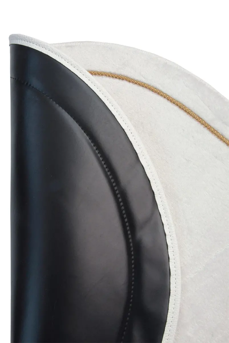 Sevgililer Gününe Özel Kalpli Çift Seccadesi - Süngerli Kadife Eşli Seccade Seti - Siyah Beyaz - 7