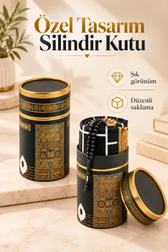 Silindir Kutulu İsme Özel Nakış İşlemeli Çocuk Seccade Seti - 6