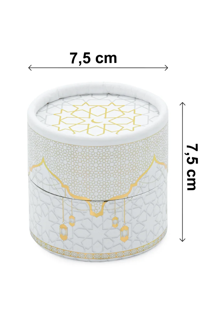 Silindir Kutulu Mini Kuranlı Tesbihli Mevlüt Hediye Seti Beyaz - 5