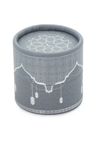 Silindir Kutulu Mini Kuranlı Tesbihli Mevlüt Hediye Seti Gri - 3